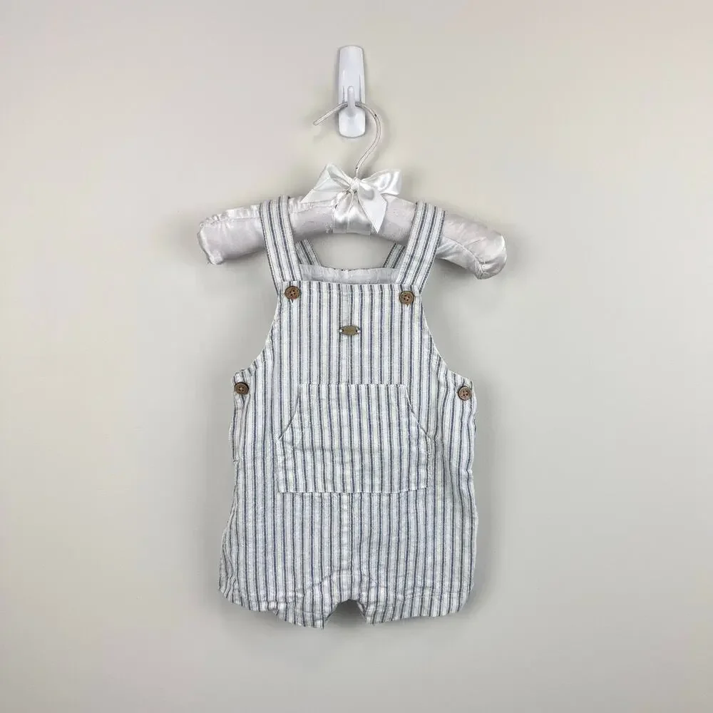 Mayoral Blue Striped Shortall Romper Dungarees 4-6 Months - Picture 1 of 7